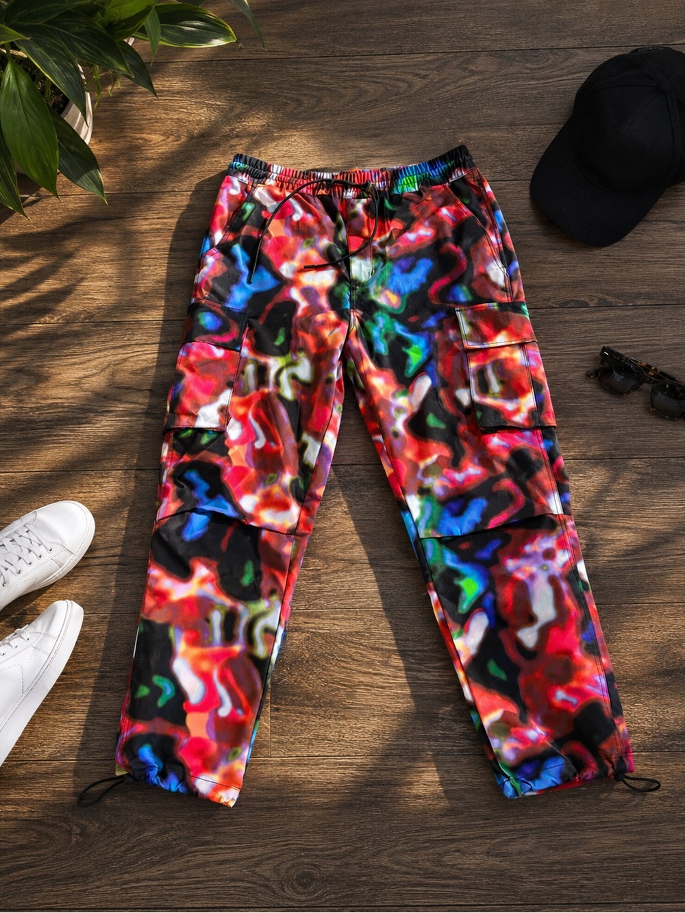 Zara x Rhuigi RHU Multicolor Abstract Cargo Pants Men’s Large